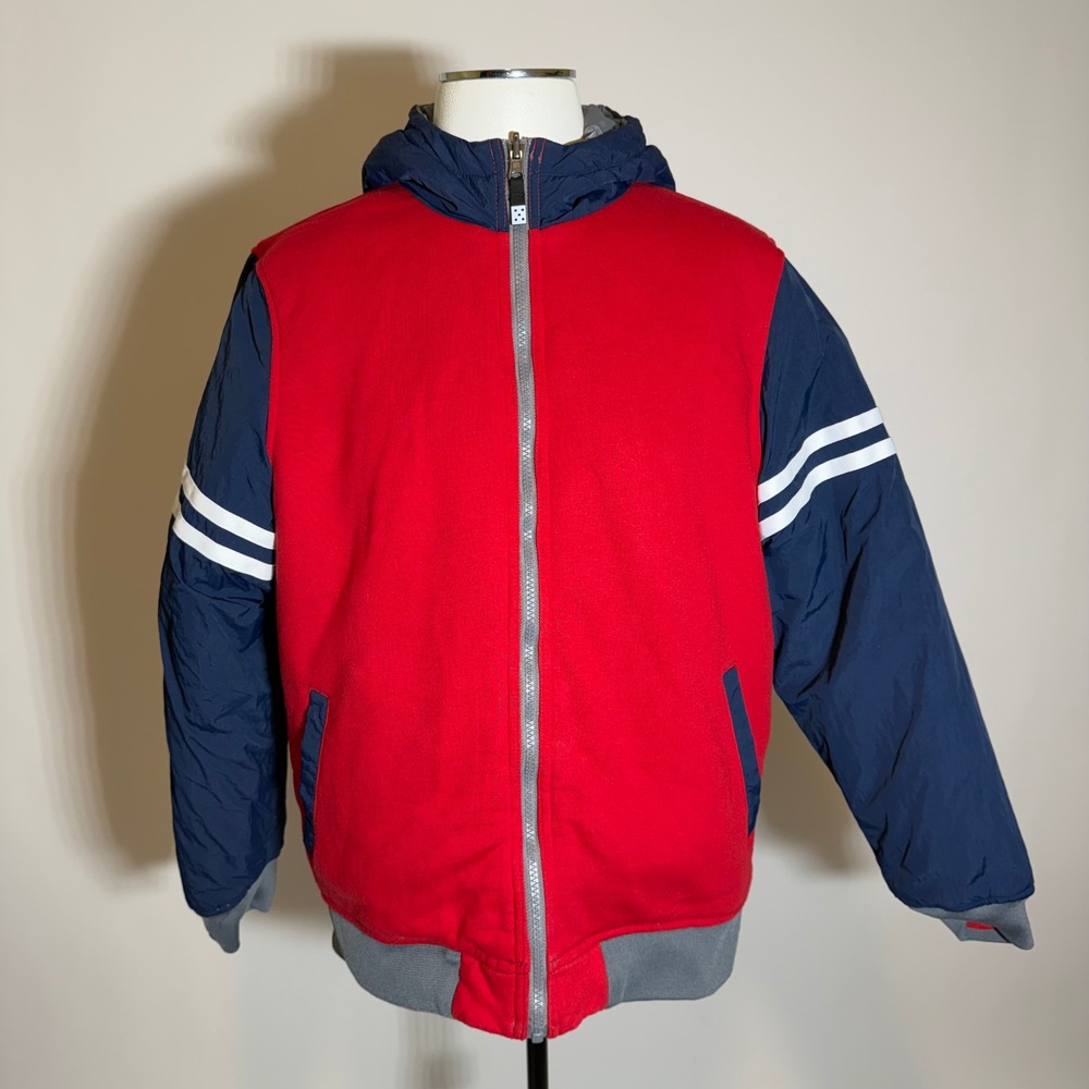 Wonder Nation Husky Reversible Bomber Jacket Hooded Youth Size XL 14-16 Olympics